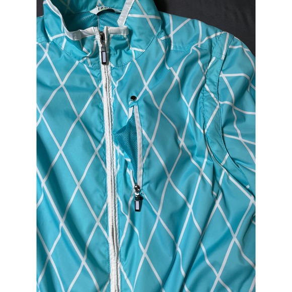 IZOD Golf Women's Convertible Jacket M‎ Aqua Blue Zip-Off Sleeves to Vest - Picture 6 of 16